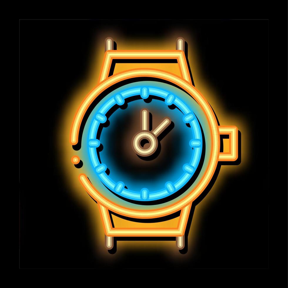 svizzero orologi neon splendore icona illustrazione vettore