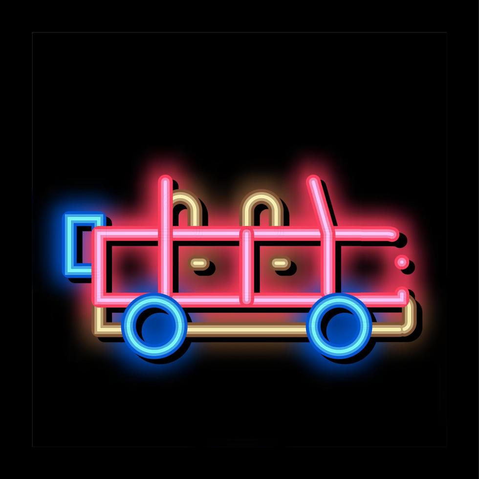 viaggio auto neon splendore icona illustrazione vettore