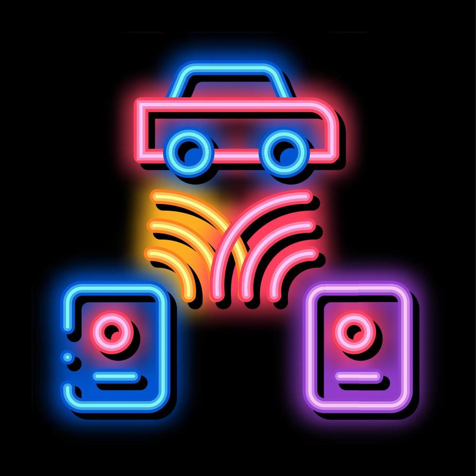 codice auto grabber neon splendore icona illustrazione vettore