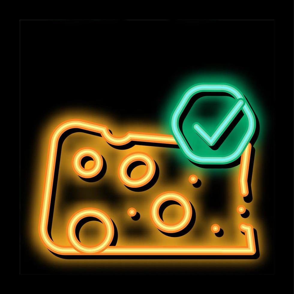 formaggio pezzo neon splendore icona illustrazione vettore