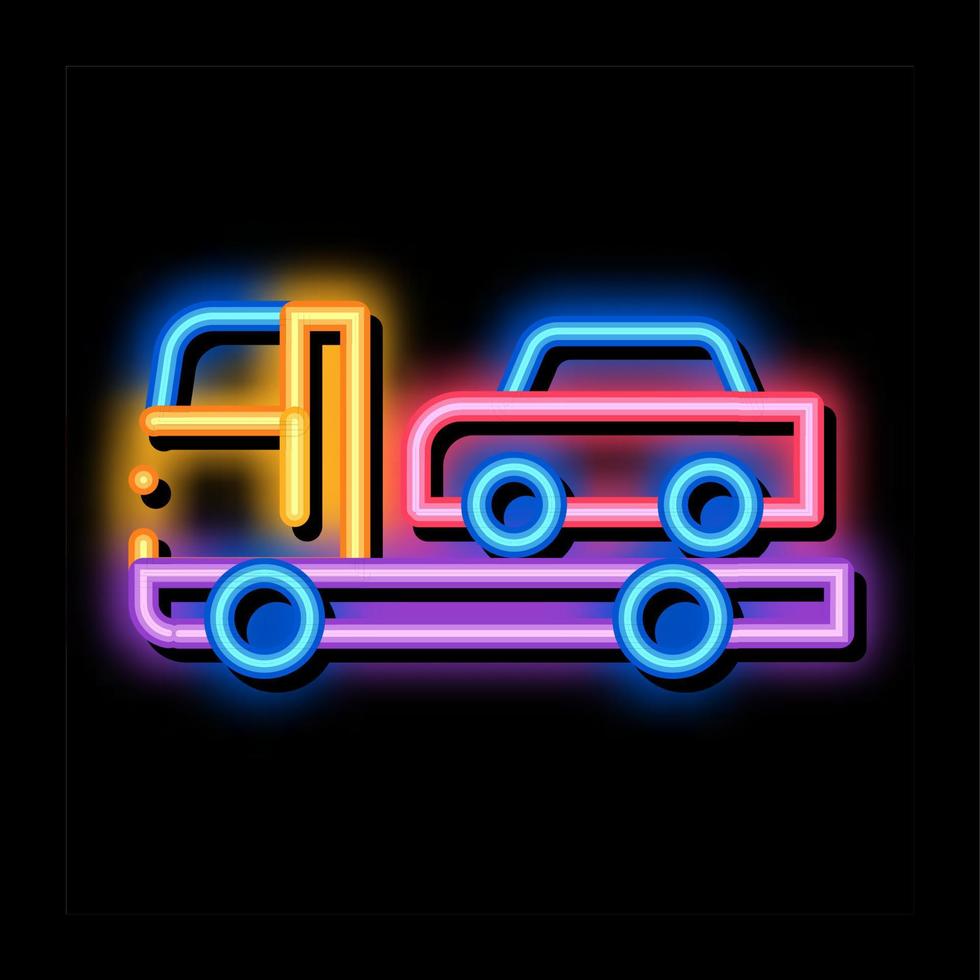 auto evacuazione neon splendore icona illustrazione vettore