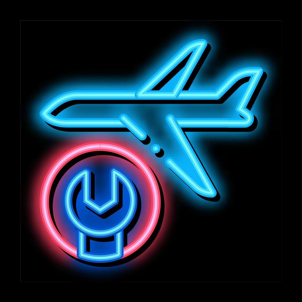 calendario aereo neon splendore icona illustrazione vettore