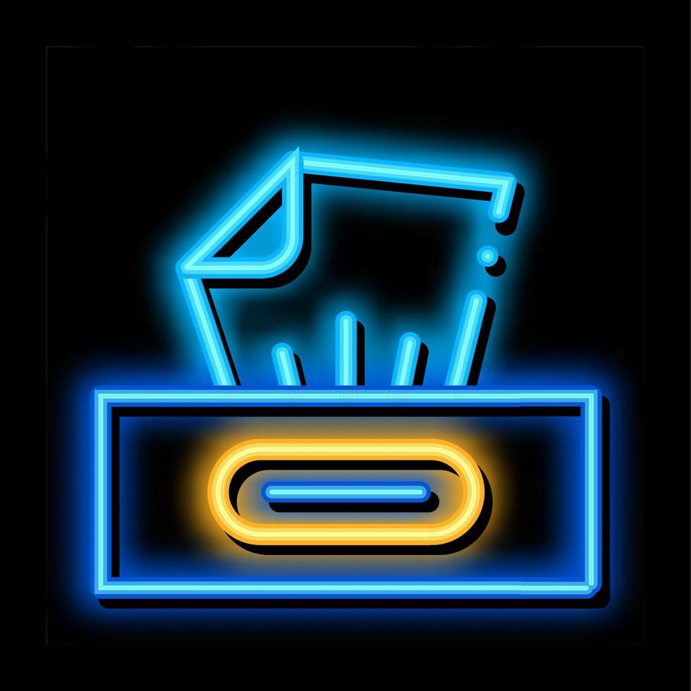 asciutto salviette pacchetto neon splendore icona illustrazione vettore