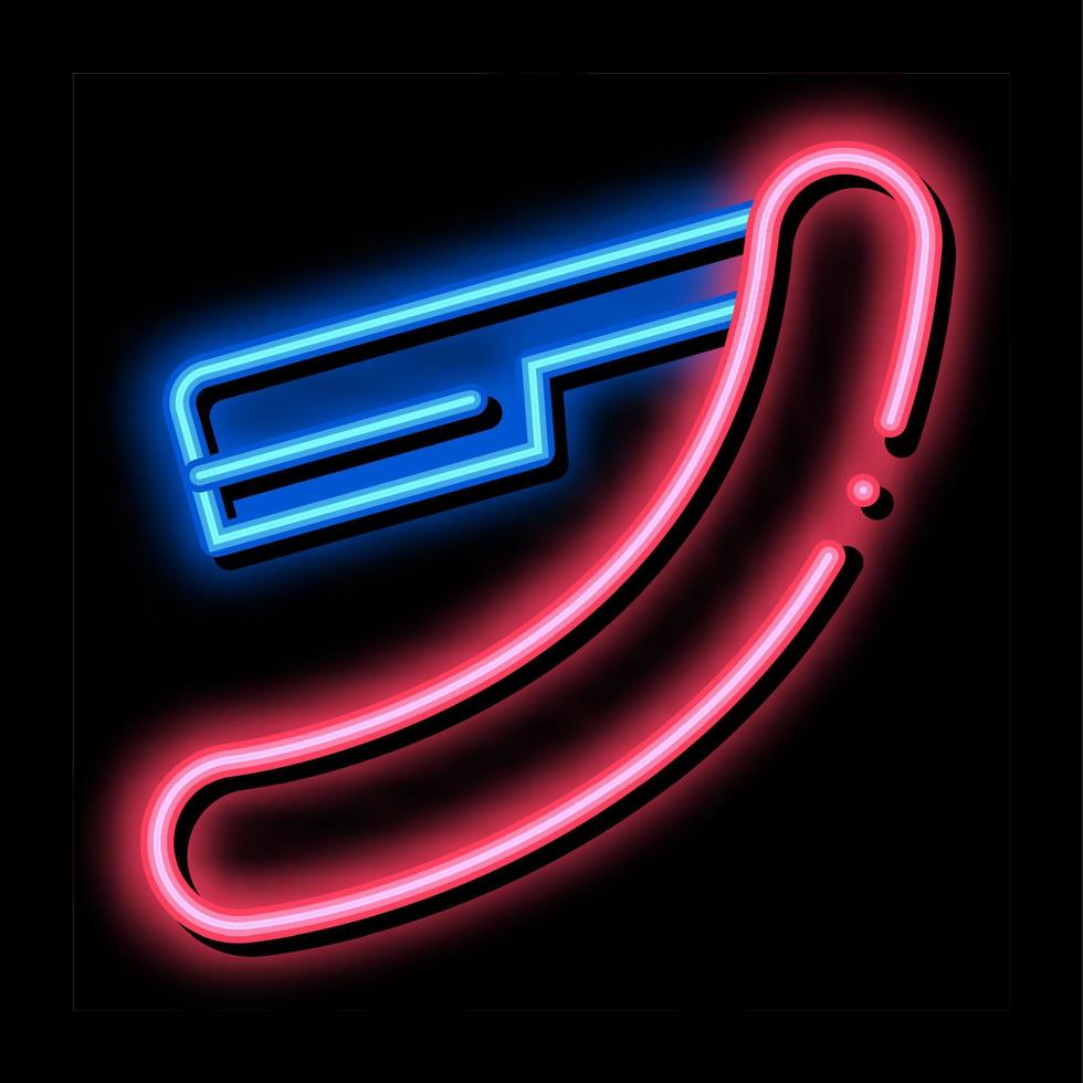 Vintage ▾ pericoloso rasoio neon splendore icona illustrazione vettore