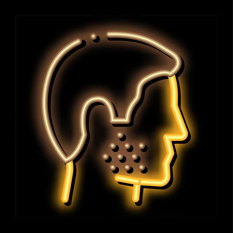 umano facciale setola neon splendore icona illustrazione vettore