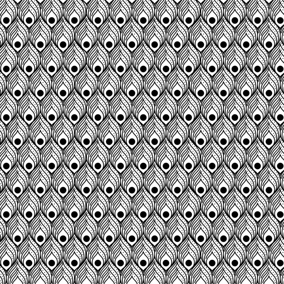 sfondo bianco e nero piume pattern design vettore