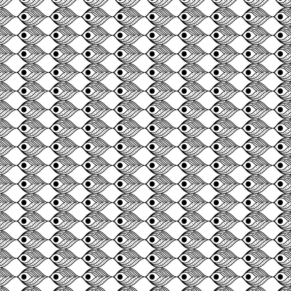 sfondo bianco e nero piume pattern design vettore