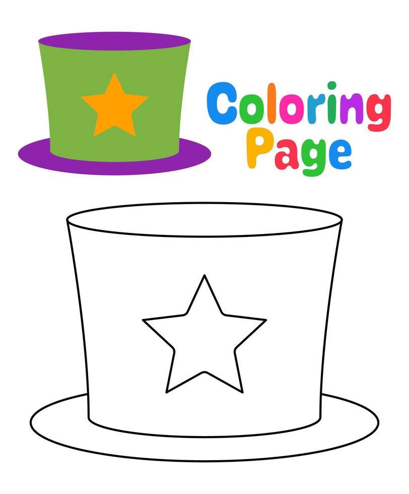 colorazione pagina con carnevale cappello per bambini vettore