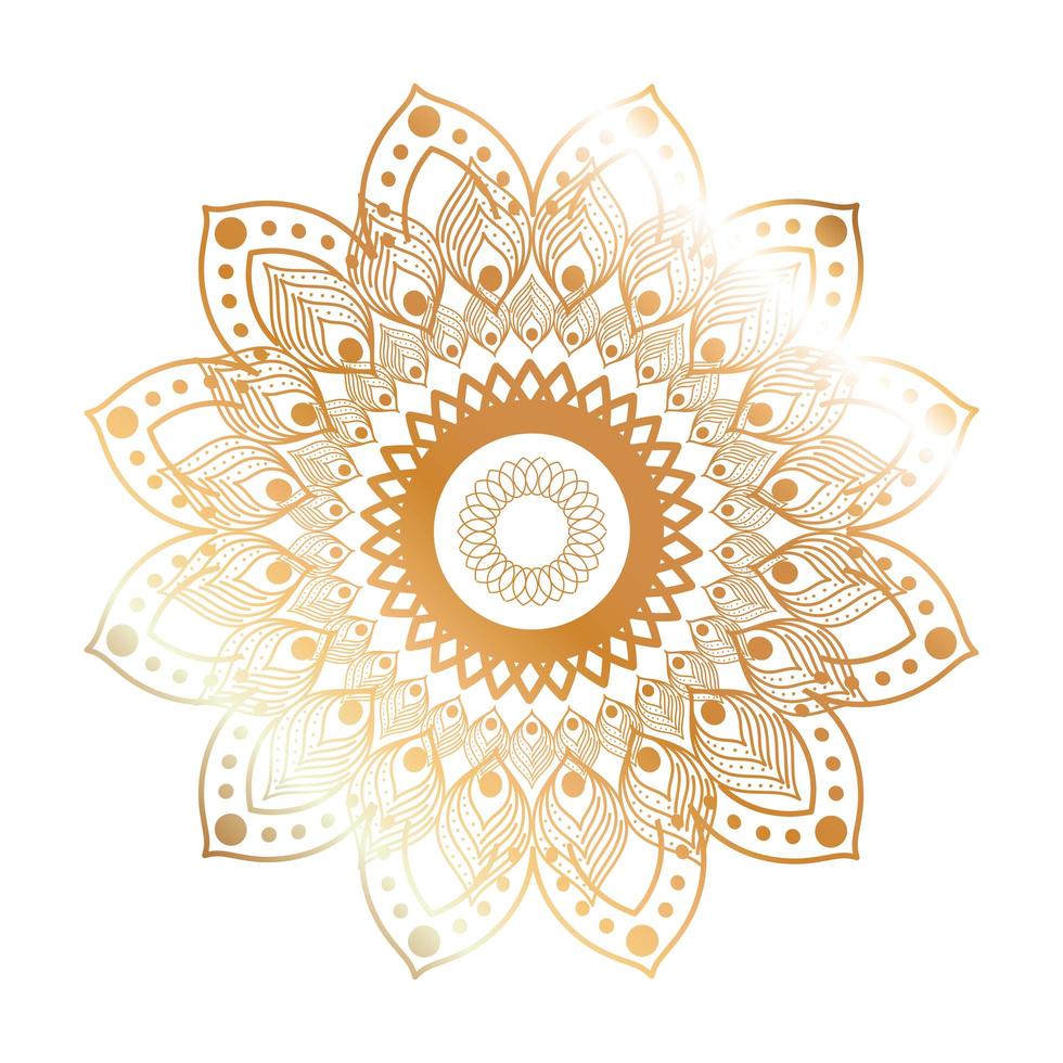 design a forma di fiore d'oro mandala vettore