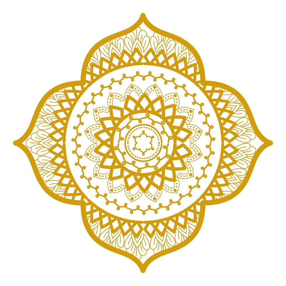 mandala in cornice oro design vettore