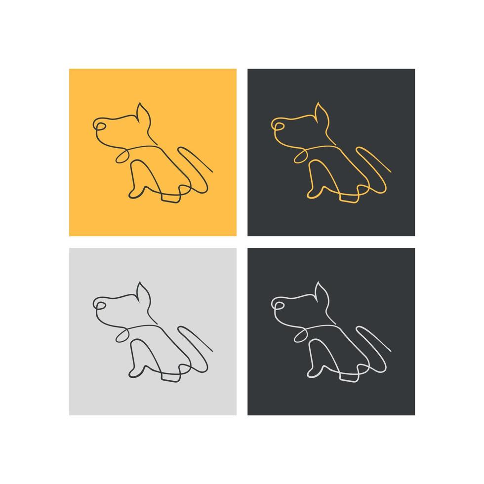 semplice illustrazione di cane mono linea vettore
