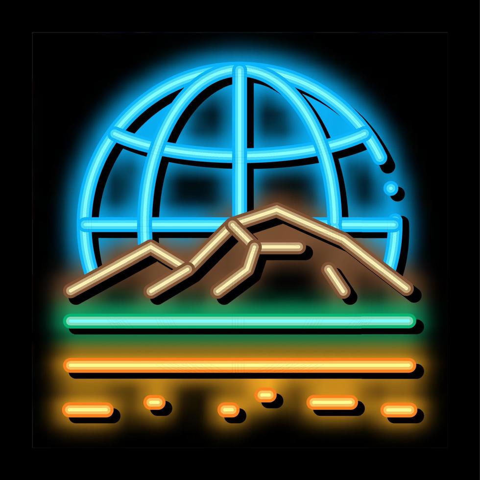 geomorfologia scienza neon splendore icona illustrazione vettore