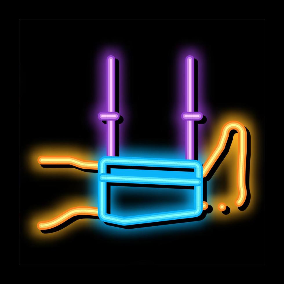 piede sostegno neon splendore icona illustrazione vettore