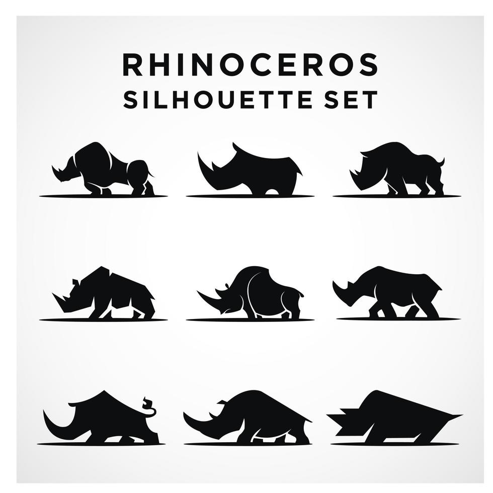 vettore illustrazione di un africano rinoceronte lato Visualizza. silhouette di un africano rinoceronte