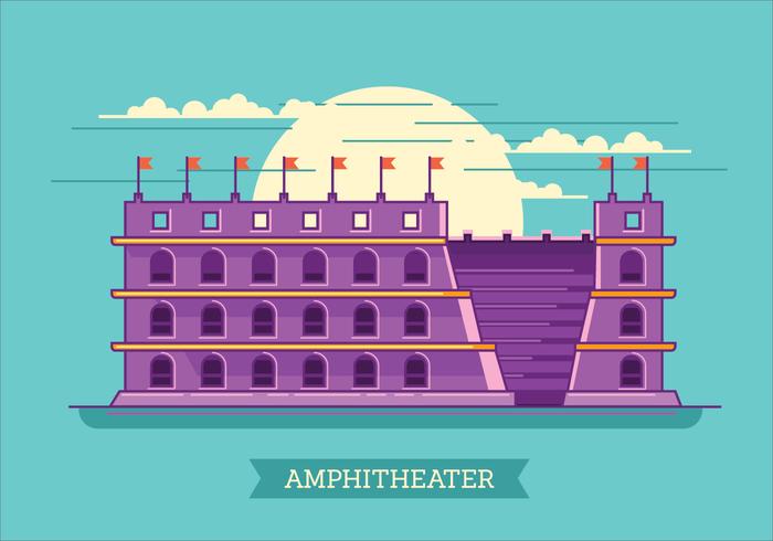 Illustrazione vettoriale del Colosseo a Roma in stile piatto