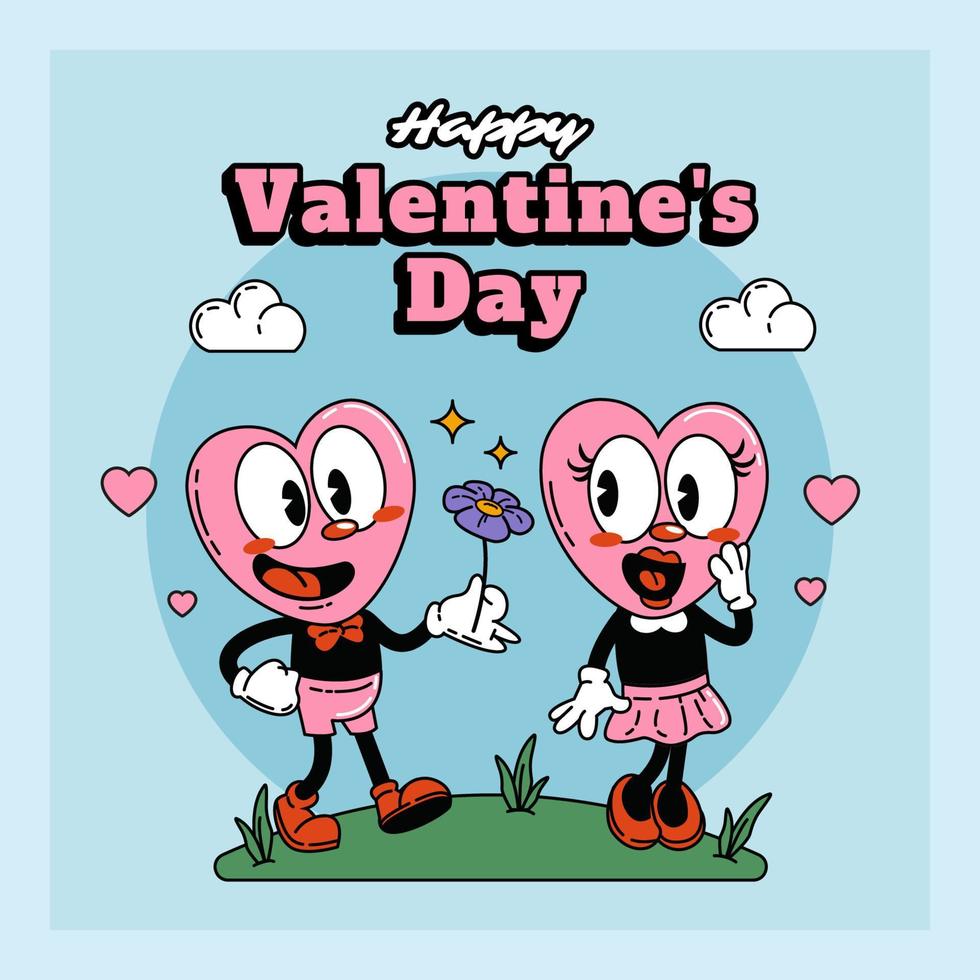 piatto contento San Valentino giorno illustrazione vettore