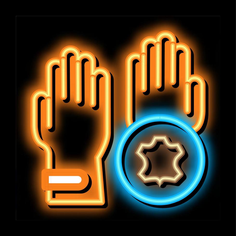 pelle guanti neon splendore icona illustrazione vettore