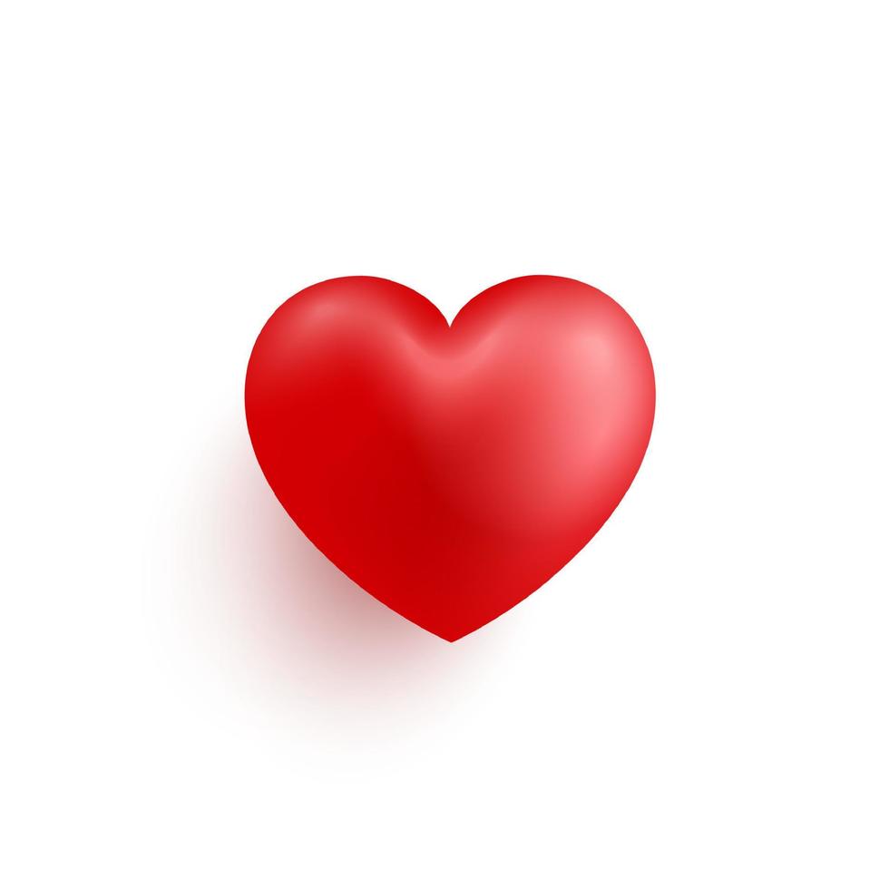 vettore realistico rosso cuore per san valentino giorno