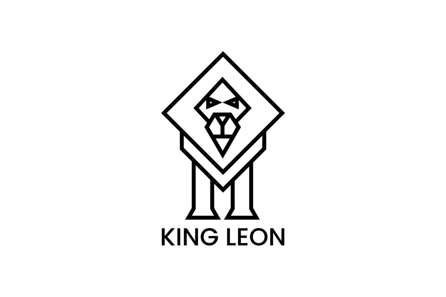 Leone logo design con geometrico Linee isolato su bianca sfondo vettore