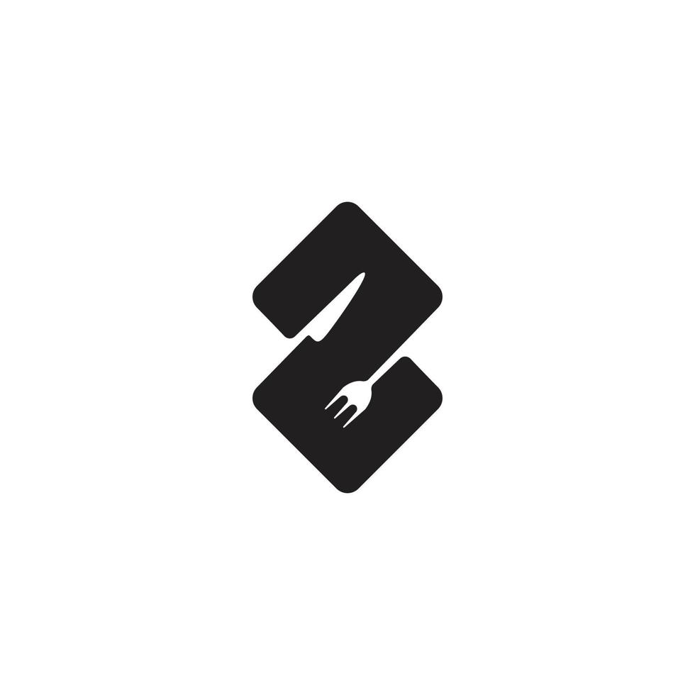 numero Due coltello forchetta ristorante simbolo vettore