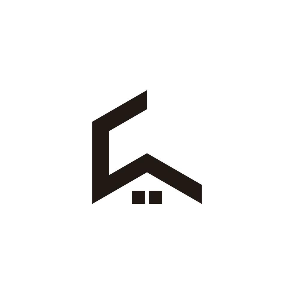 vettore di astratto lettera c tetto casa geometrico logo