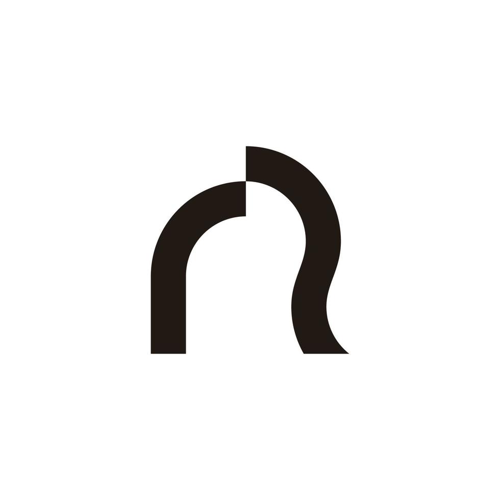 lettera rr semplice geometrico curve linea piatto logo vettore