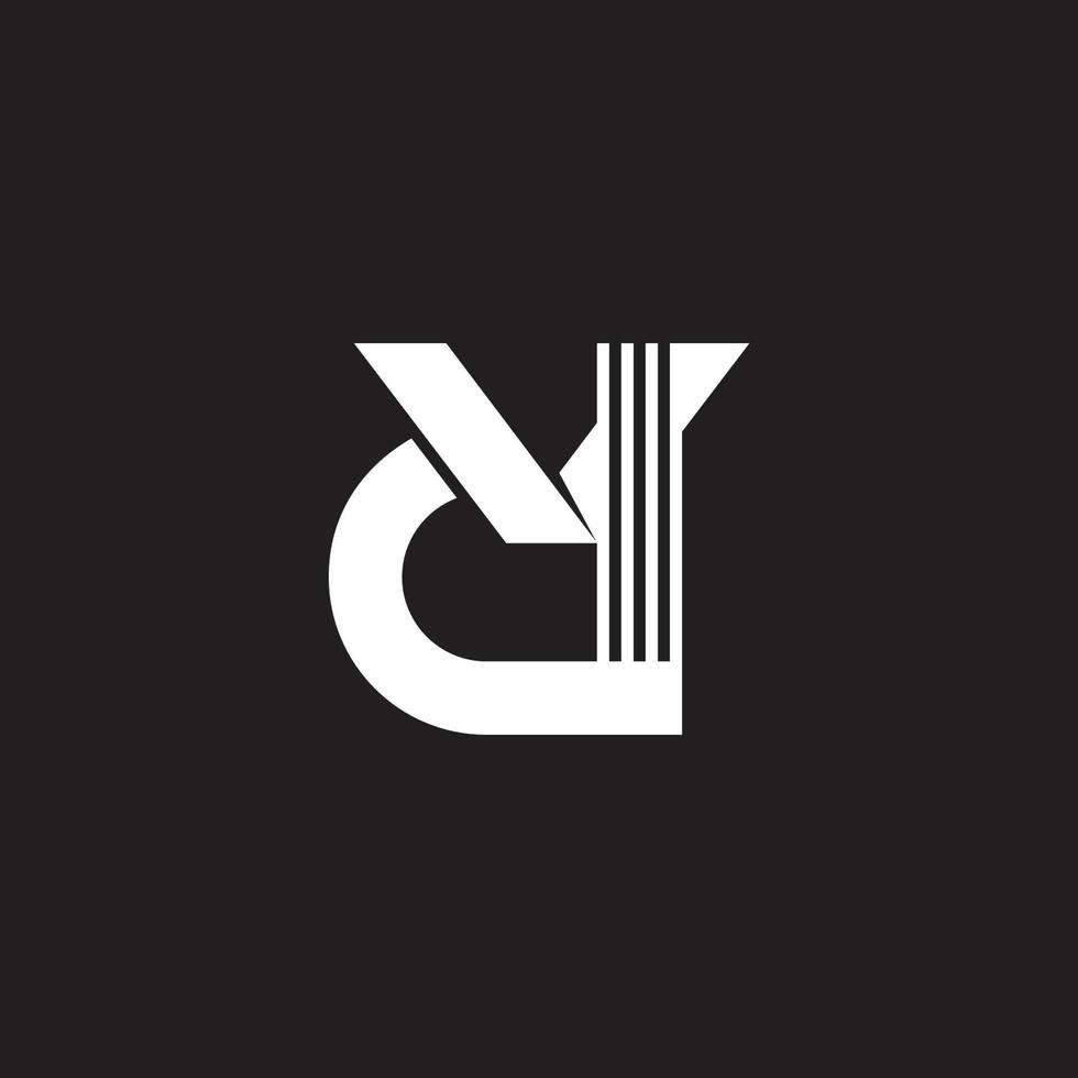 lettera vd strisce geometrico logo vettore