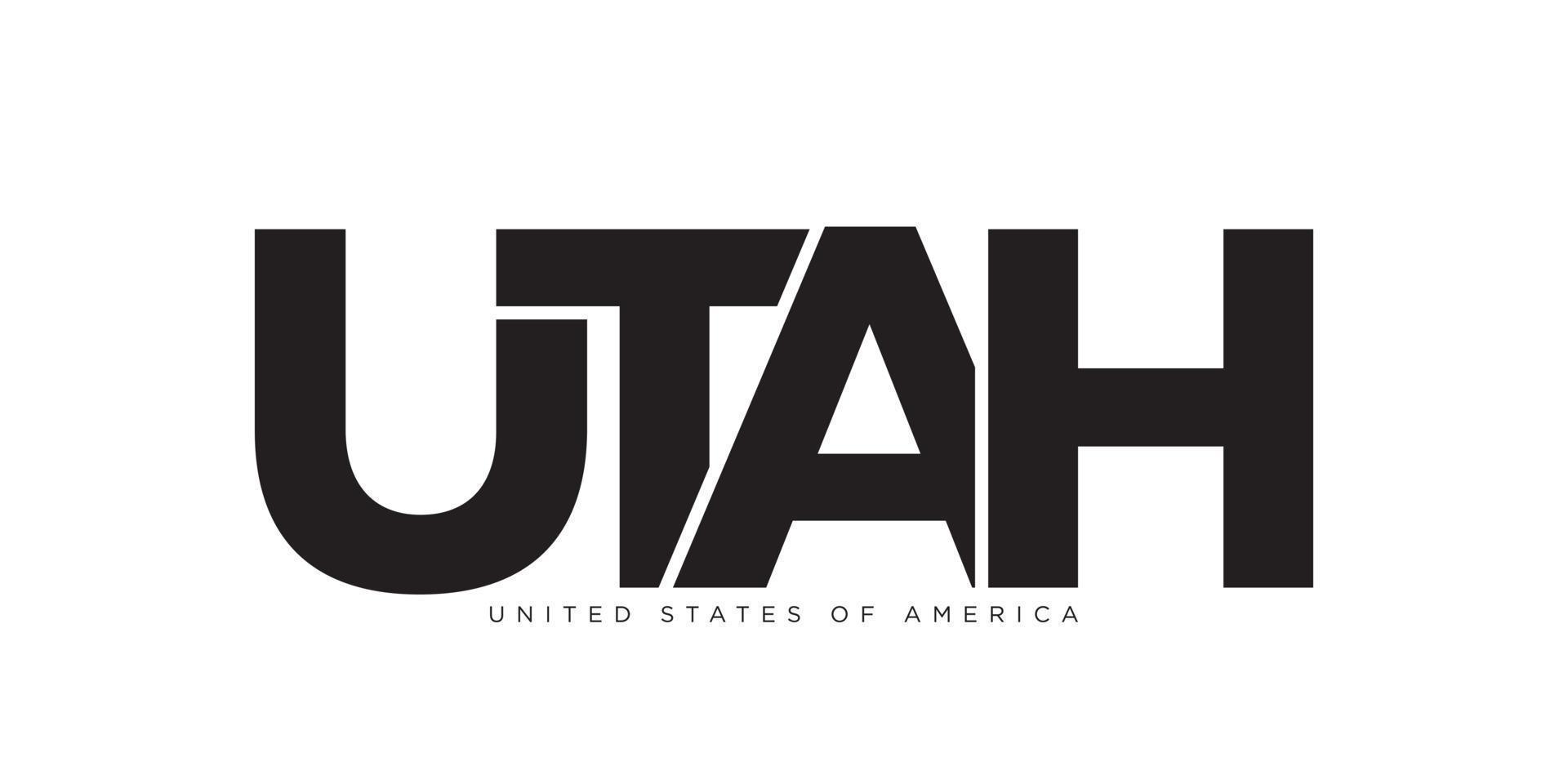 Utah, Stati Uniti d'America tipografia slogan design. America logo con grafico città lettering per Stampa e ragnatela. vettore