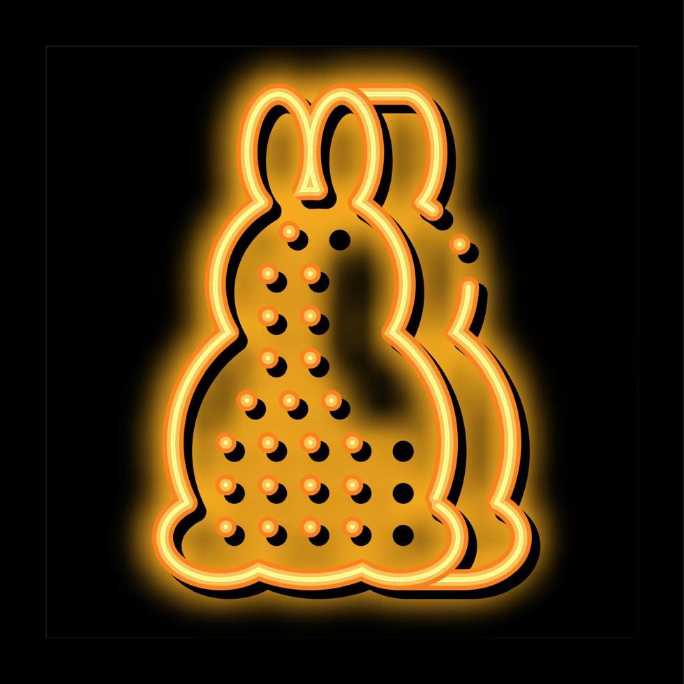 bagno strato nel coniglio modulo neon splendore icona illustrazione vettore