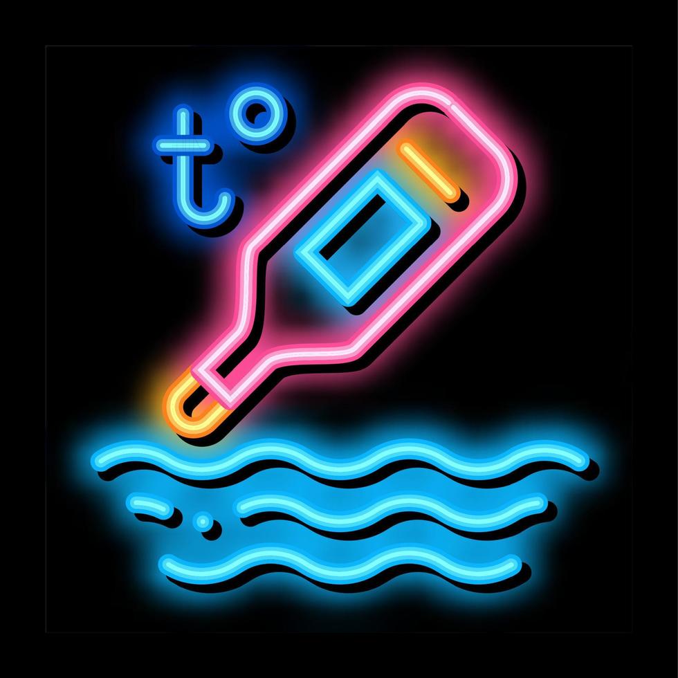 acqua termometro neon splendore icona illustrazione vettore