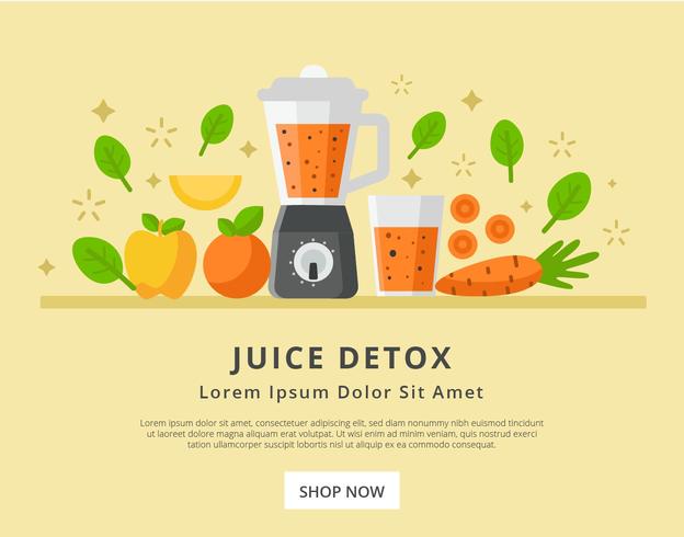 Succo di disintossicazione in Landing Page Design Vector