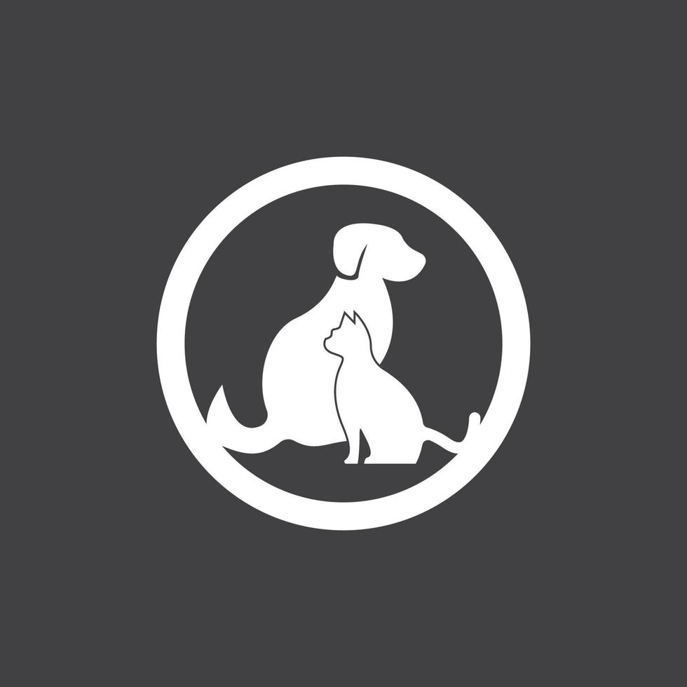 animale domestico negozio silhouette logo vettore modello