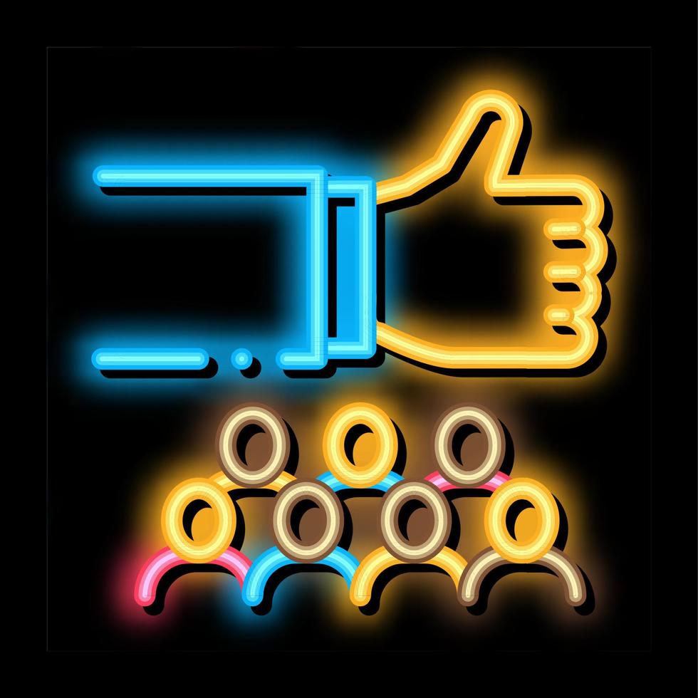sociale gruppo neon splendore icona illustrazione vettore