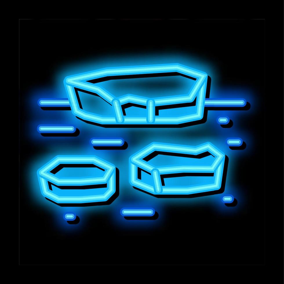 ghiaccio su acqua neon splendore icona illustrazione vettore