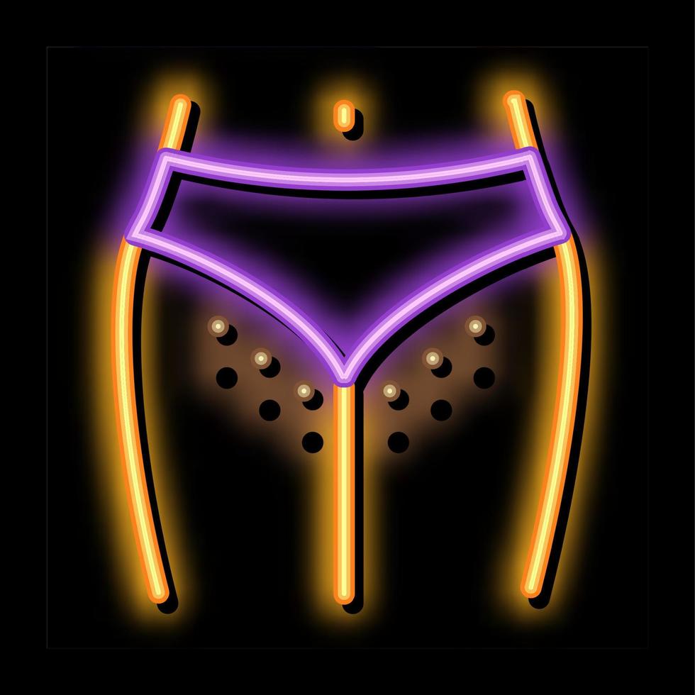 peloso bikini zona neon splendore icona illustrazione vettore
