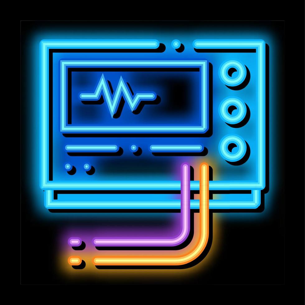 Radio diagnosi attrezzatura neon splendore icona illustrazione vettore