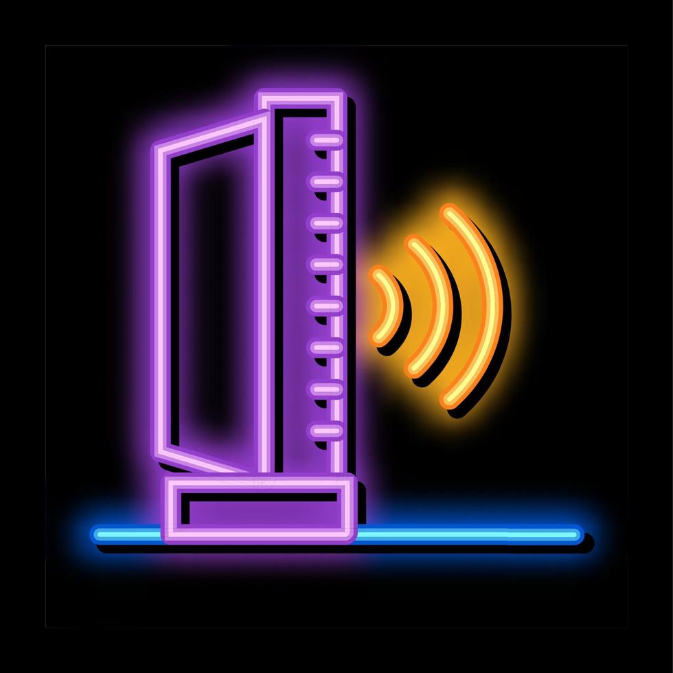 Radio suono neon splendore icona illustrazione vettore