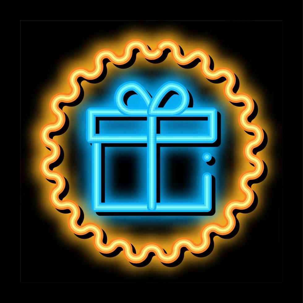 webshop regalo neon splendore icona illustrazione vettore