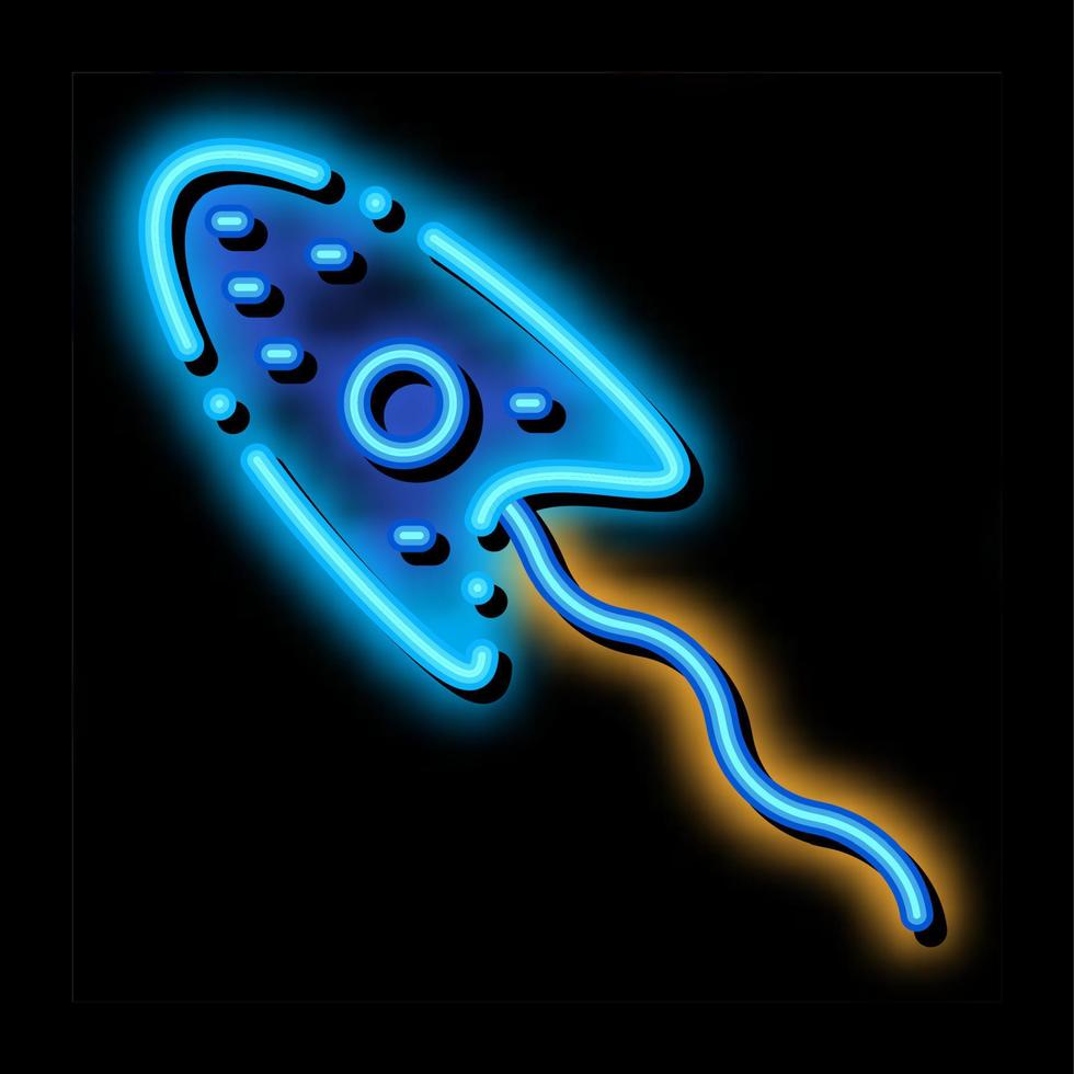 microscopico batteri germe neon splendore icona illustrazione vettore