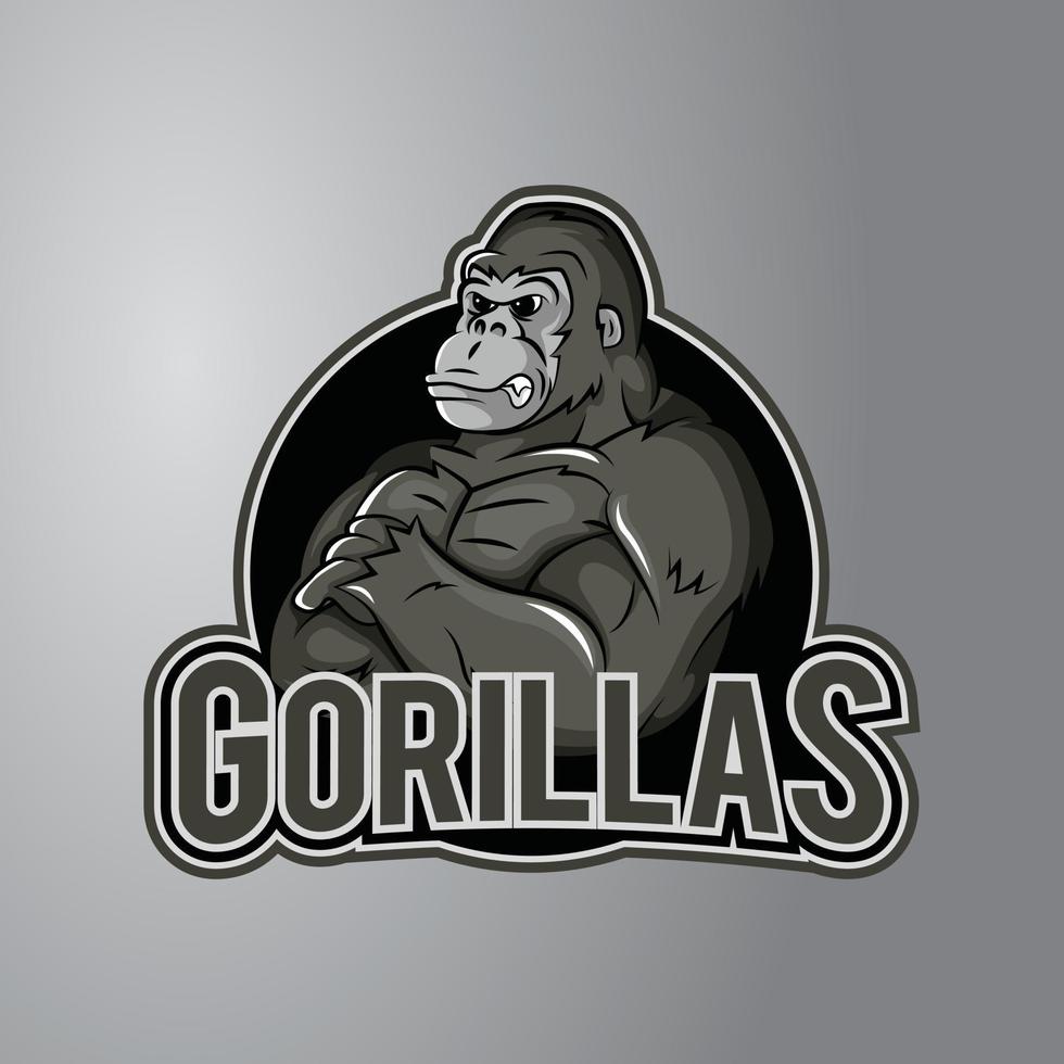 gorilla illustrazione design distintivo vettore