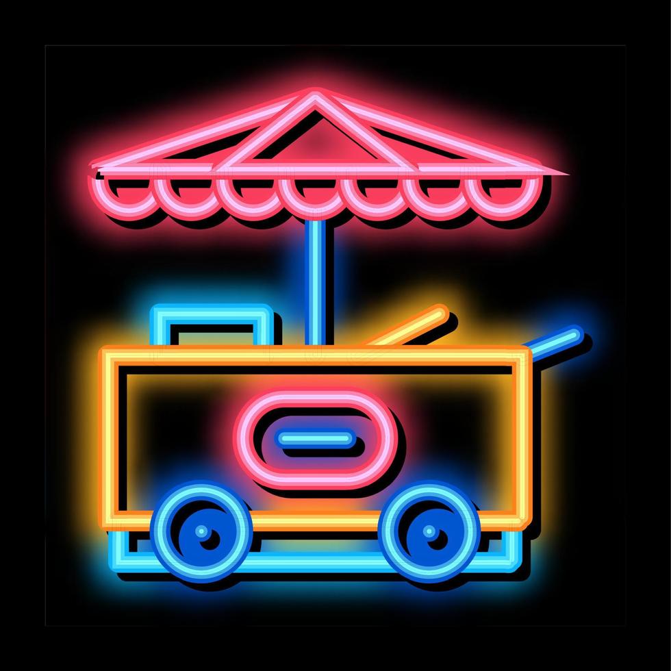 ghiaccio crema carrello neon splendore icona illustrazione vettore
