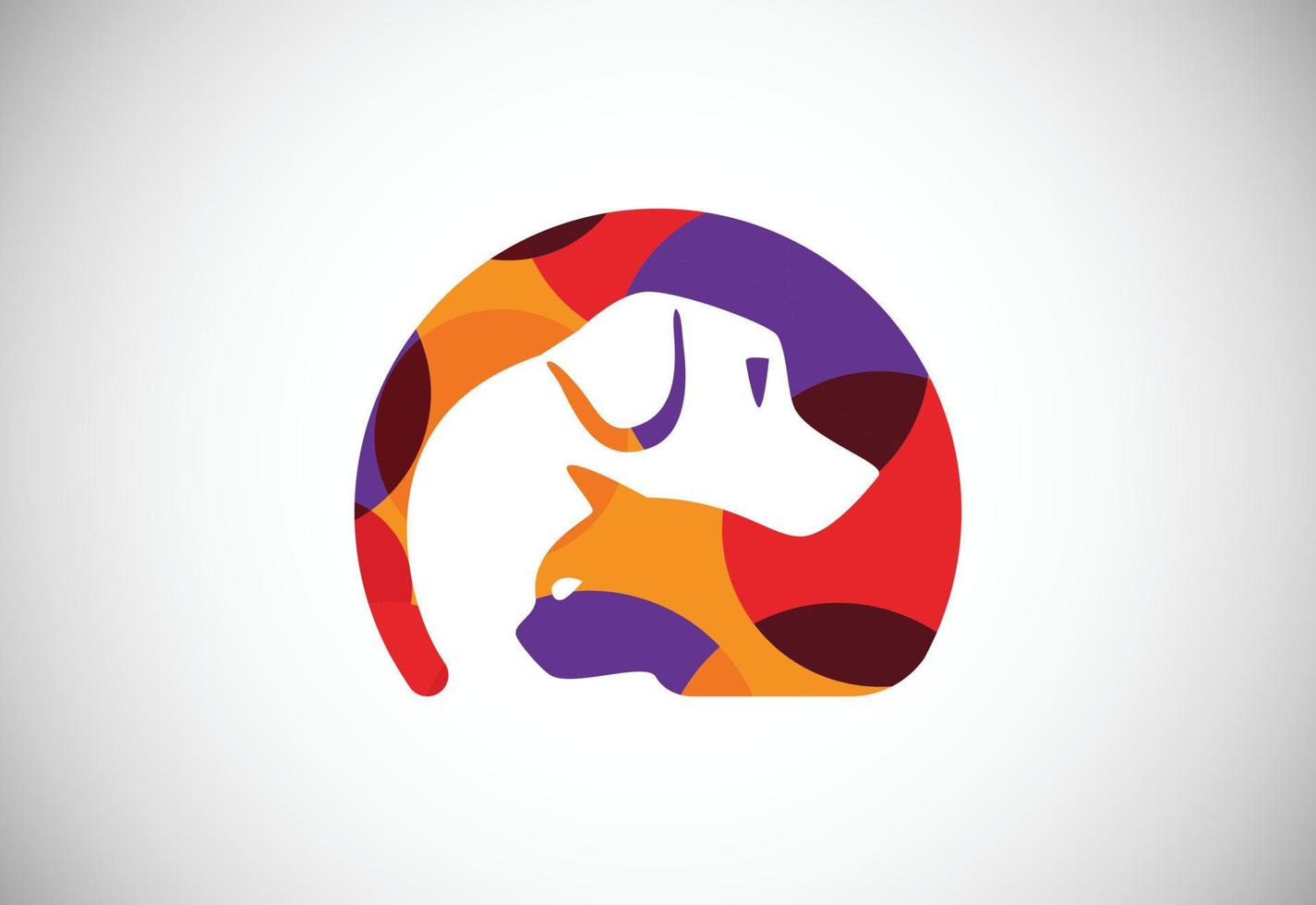 Basso poli animale domestico cura logo design modello. animale logo design vettore icona illustrazione