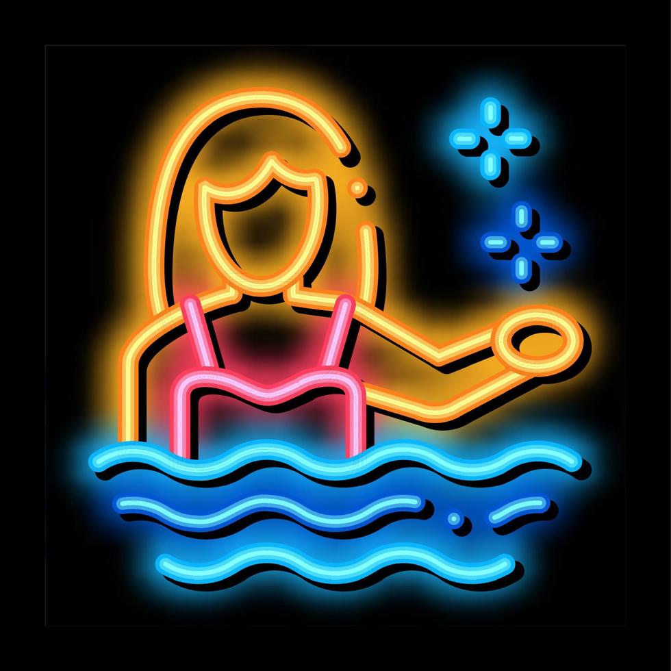 donna nuotatore icona vettore schema illustrazione