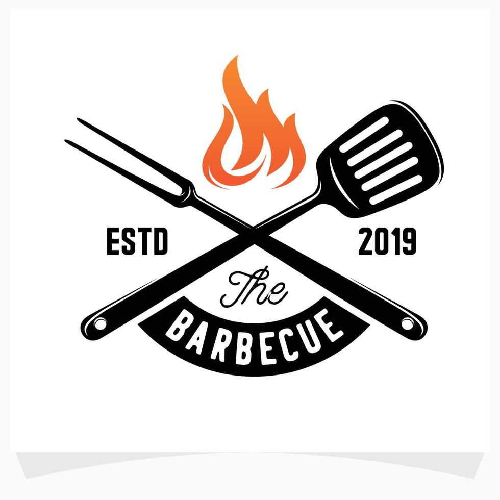 caldo bbq bistecca griglia Casa logo design modello vettore