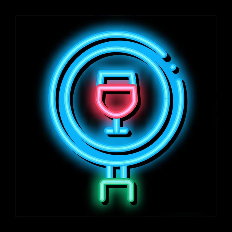 vino ricerca neon splendore icona illustrazione vettore