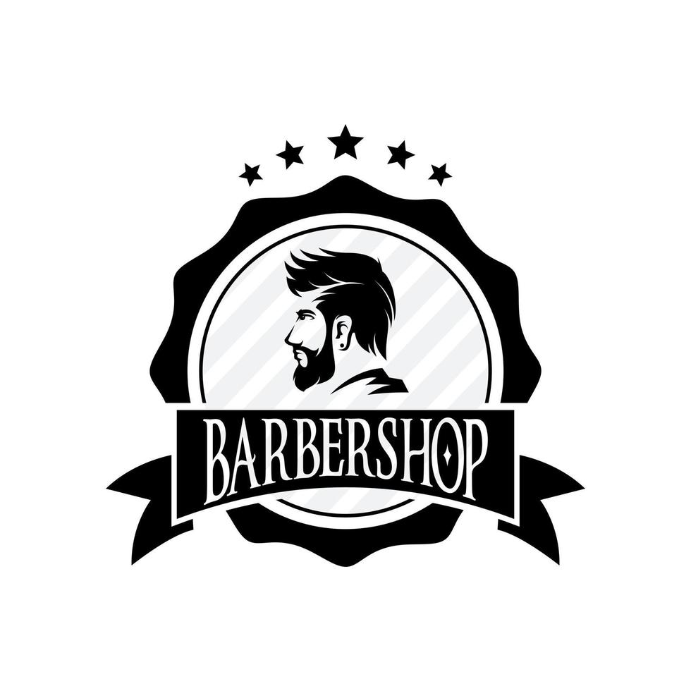 barbiere negozio logo vettore modello v11