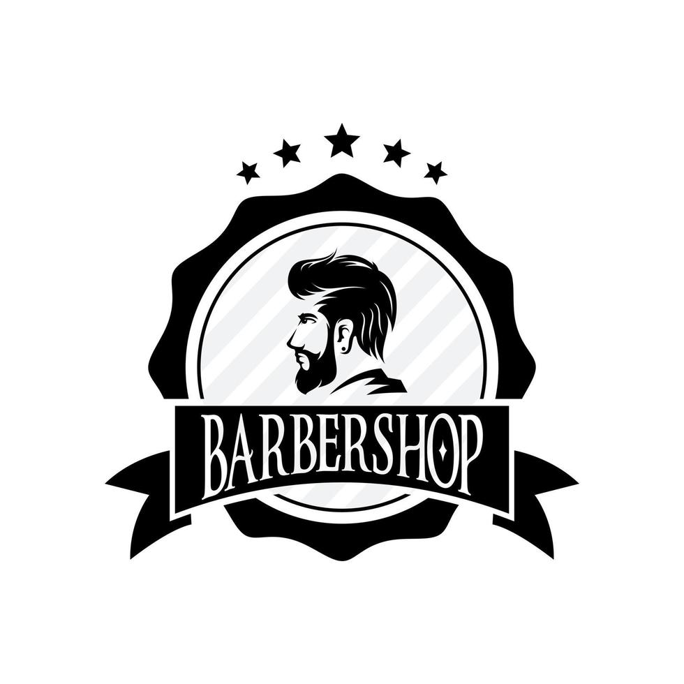 barbiere negozio logo vettore modello v7