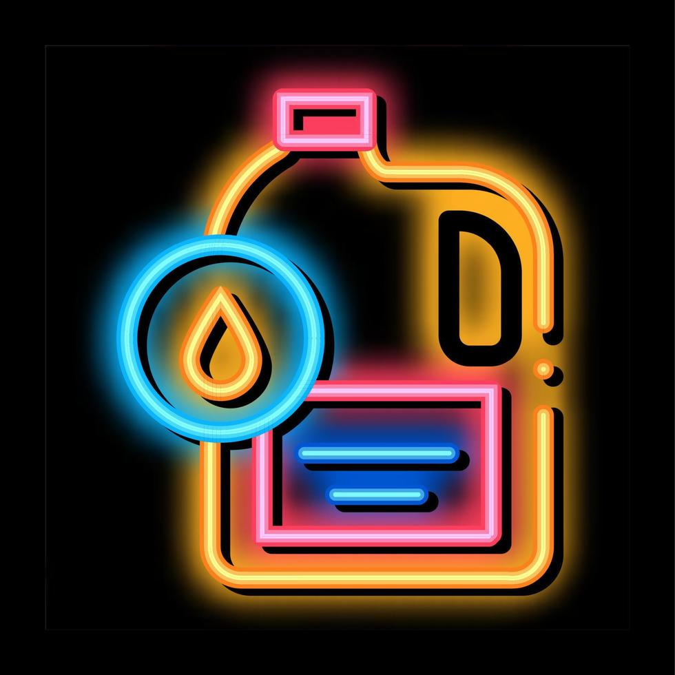 liquido carburante neon splendore icona illustrazione vettore