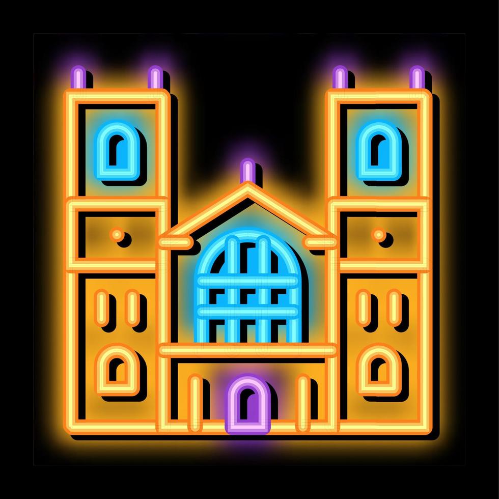 castello facciata neon splendore icona illustrazione vettore