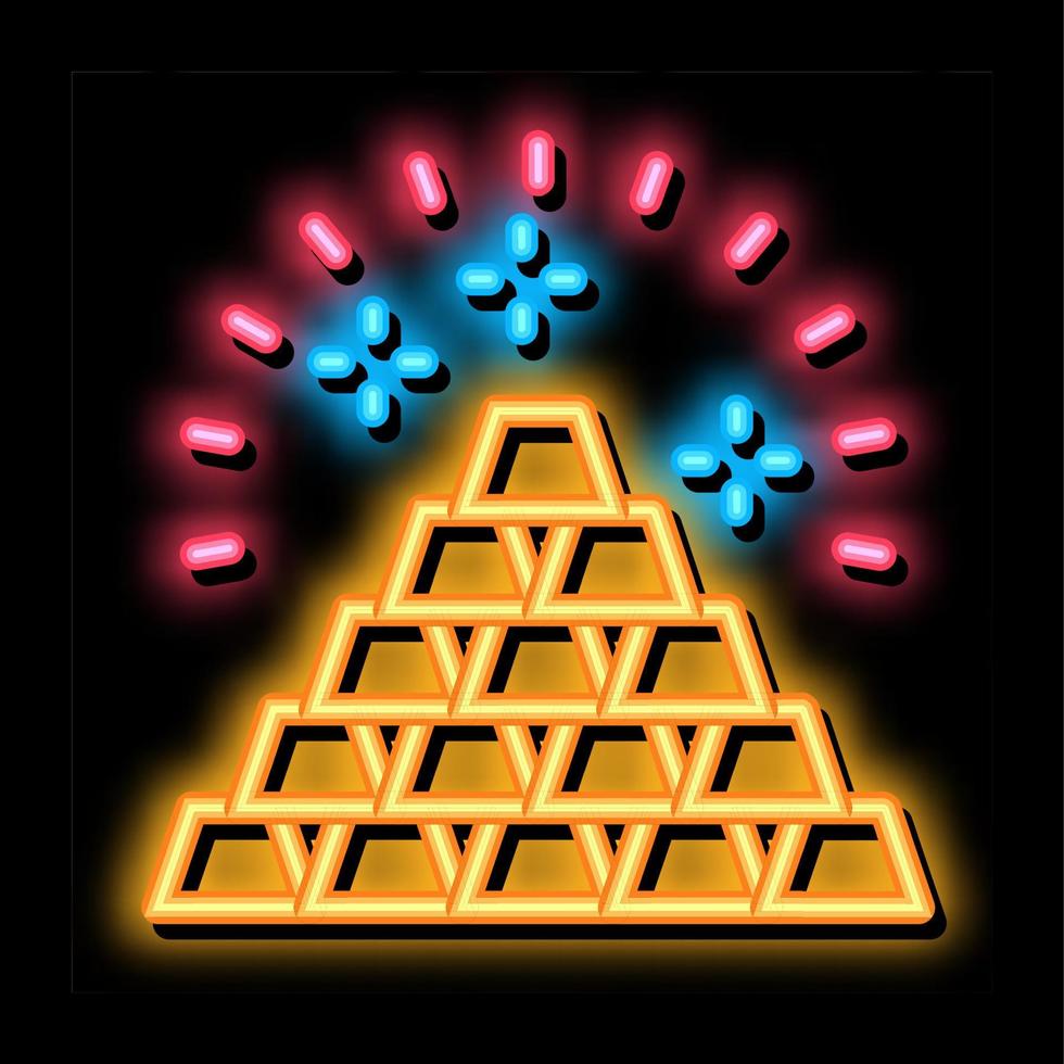 sacro piramide neon splendore icona illustrazione vettore